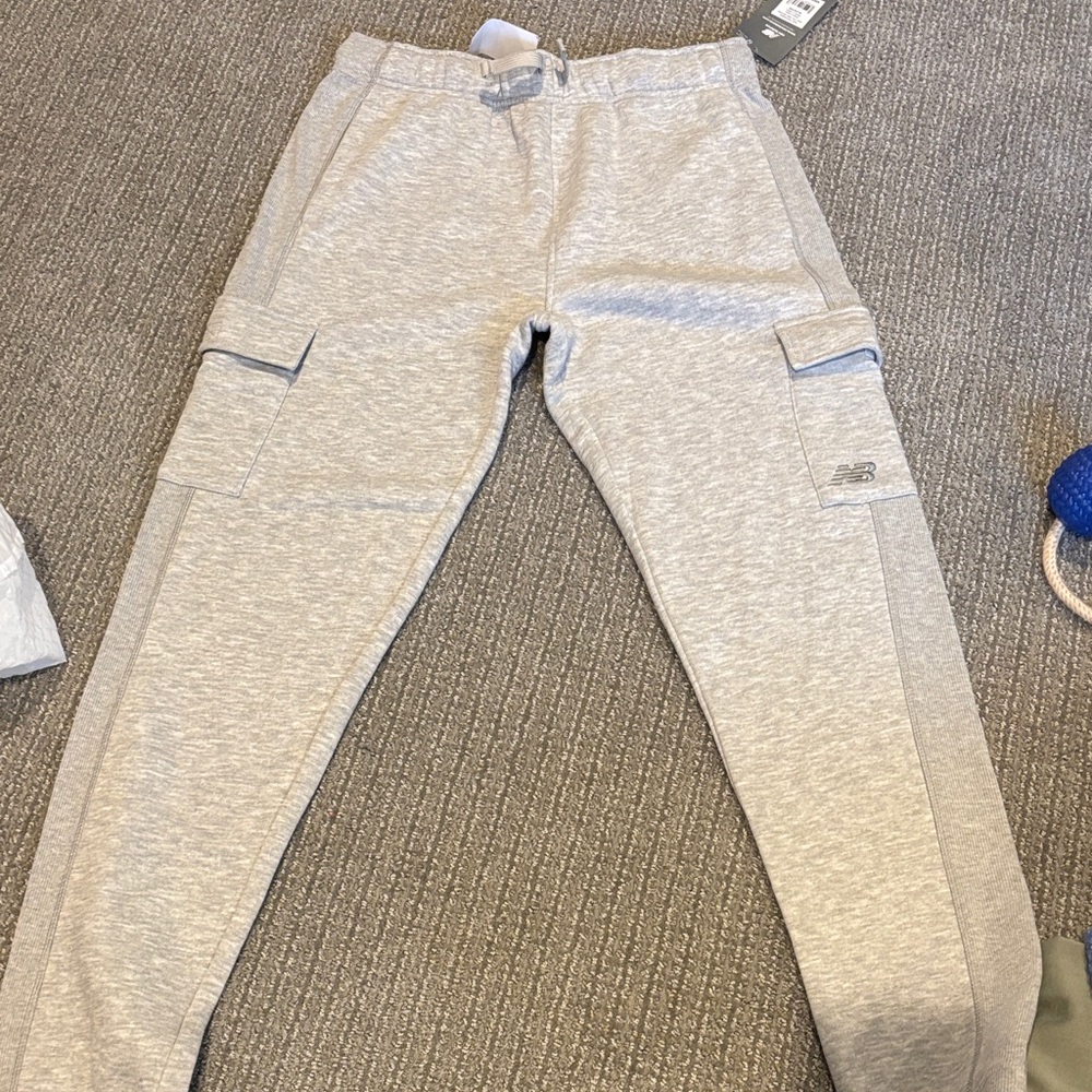 New Balance Kids Light Gray Cargo Joggers